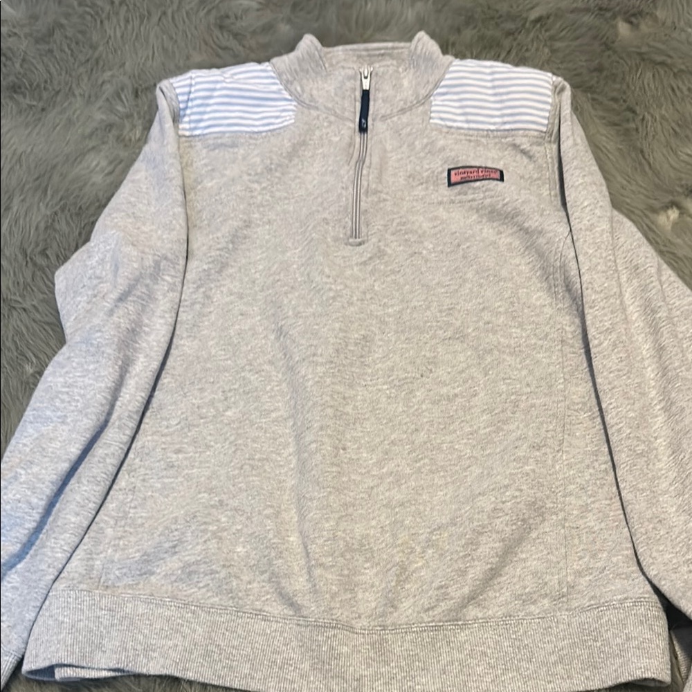 Vineyard Vines Gray Zip Up Sweater